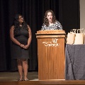Two women at Podium