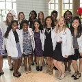 A group of students pose for a photo